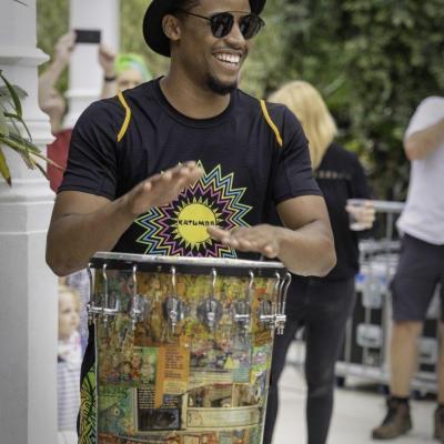 Brazilian carnival drummer greenhouse