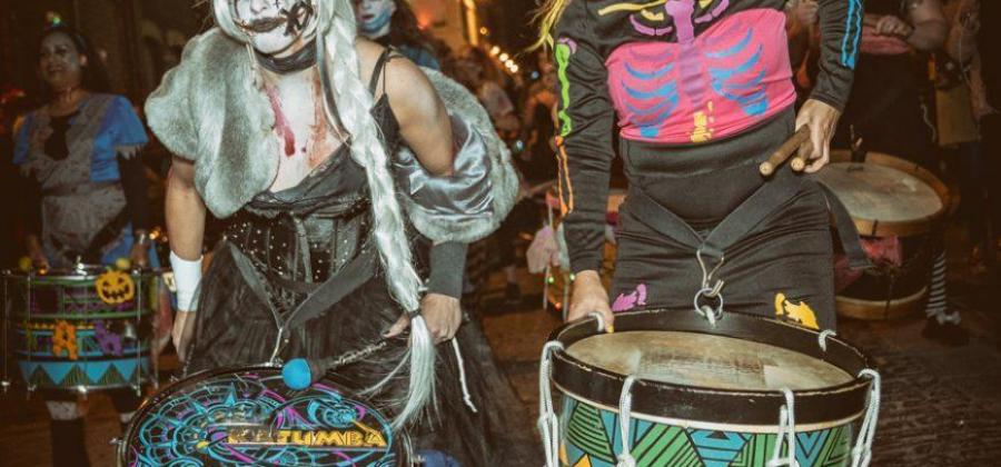 women halloween drummers