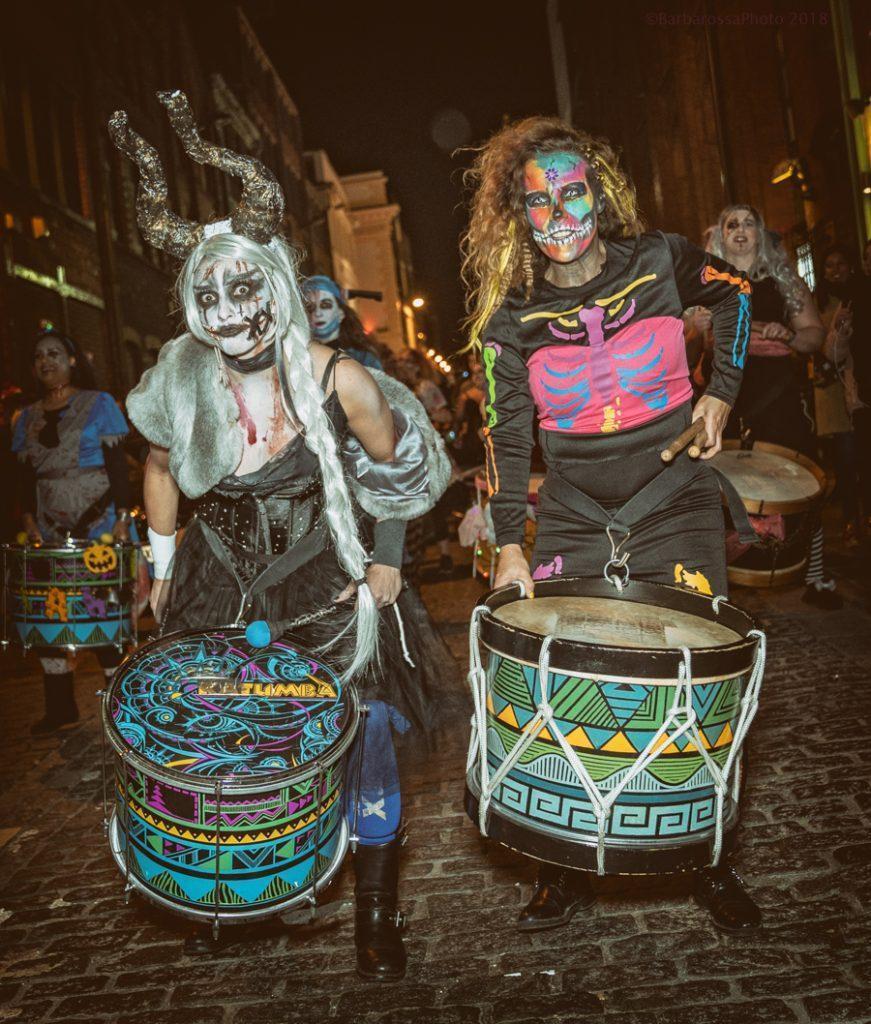 women halloween drummers