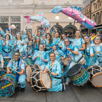 Katumba at Eurovision image by Trev Green - drumming liverpool by drum lessons liverpool as if liverpool drum academy - Drumming Group Liverpool